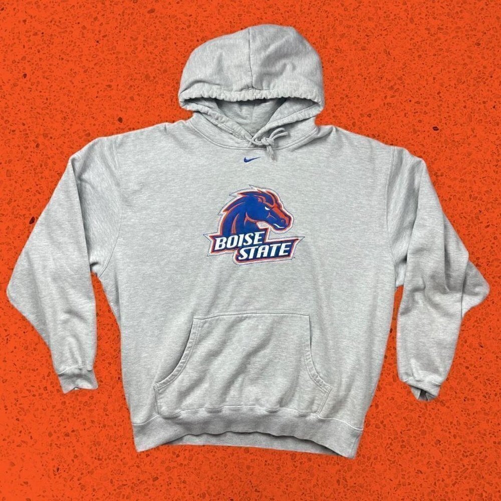 Vintage Nike center check hoodie sweatshirt Boise state broncos